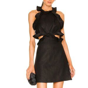 NWT Zimmermann Postcard Tie Back Mini Dress Black Sz 2/M